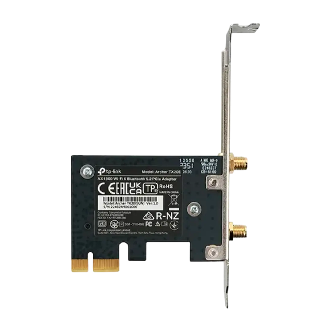 Tarjeta de Red PCIe TP-LINK AX1800 Wi-Fi 6 Bluetooth 5.2