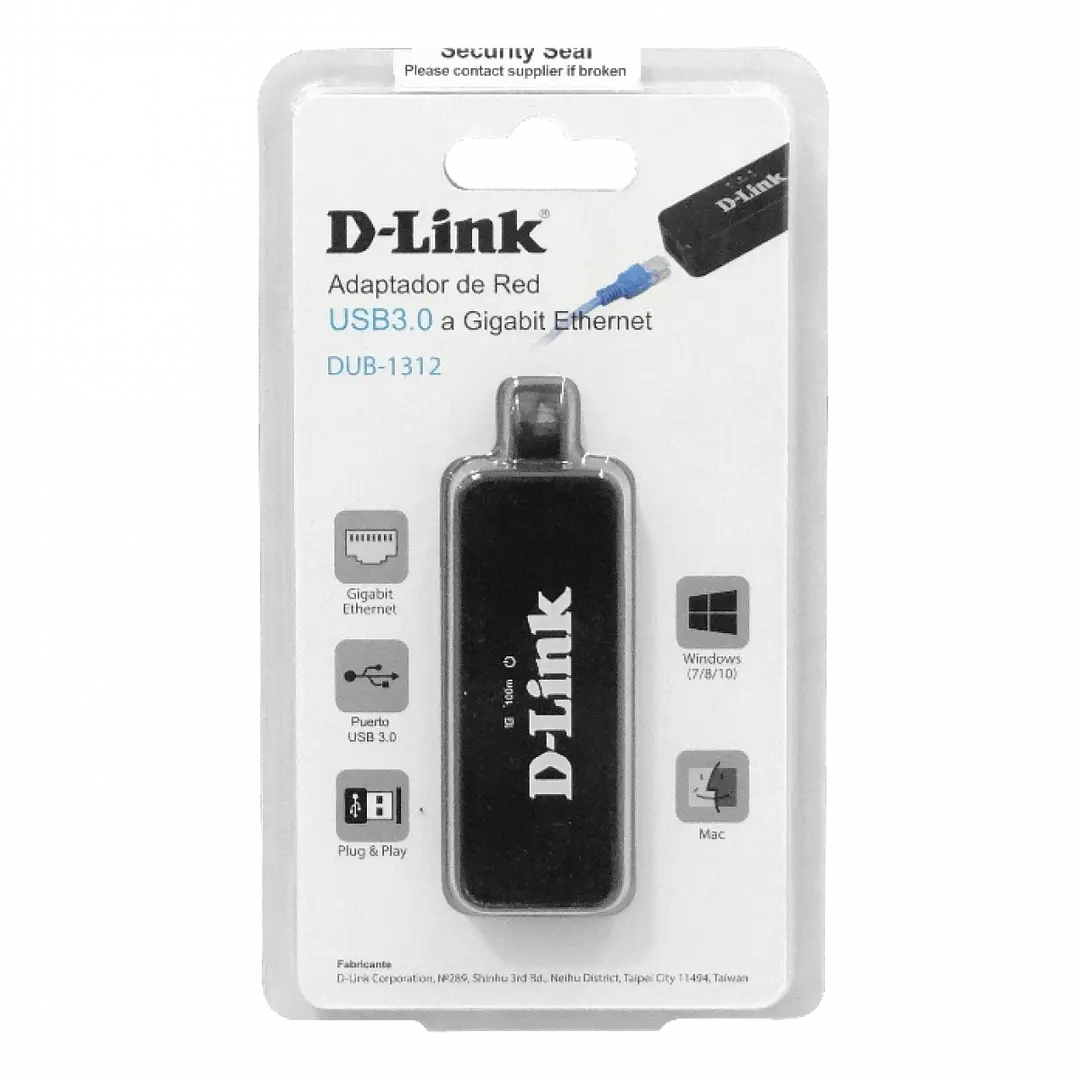 Adaptador de Red Ethernet D-LINK GB 1-USB3.0-AM 1-1000mbps RJ45