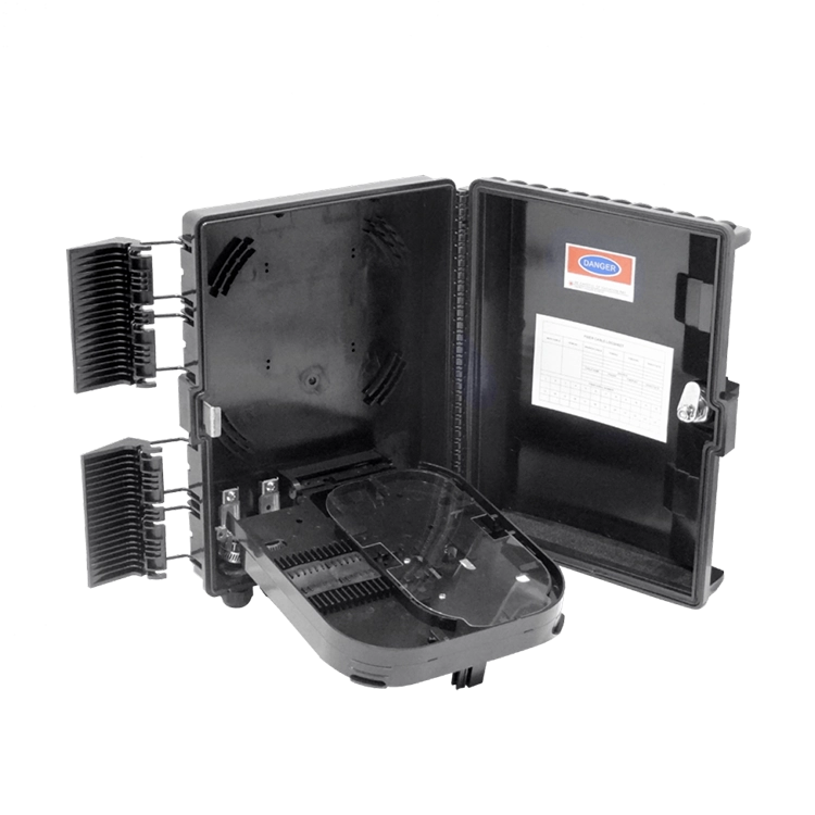 BOX-16N – Caja NAP de fibra óptica IP65 con llave (16 salidas, negra) Req Coplas