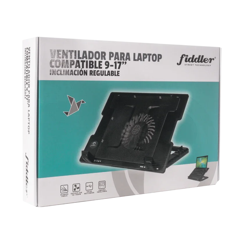 Base Ventilador para Notebook Fiddler USB de 9 a 17"