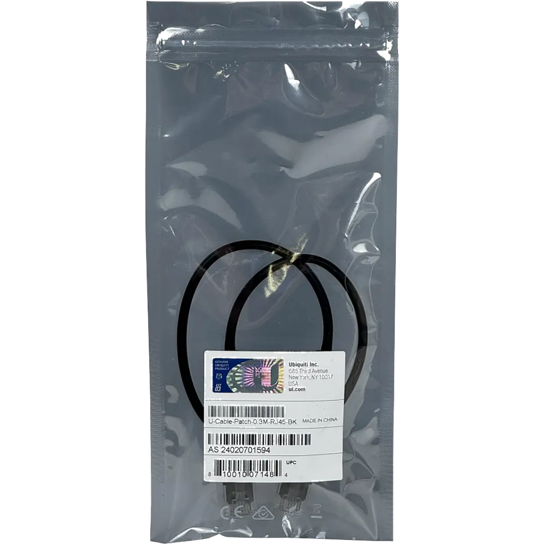 Cable Cat6 Ubiquiti Negro 30 cm (RJ45)