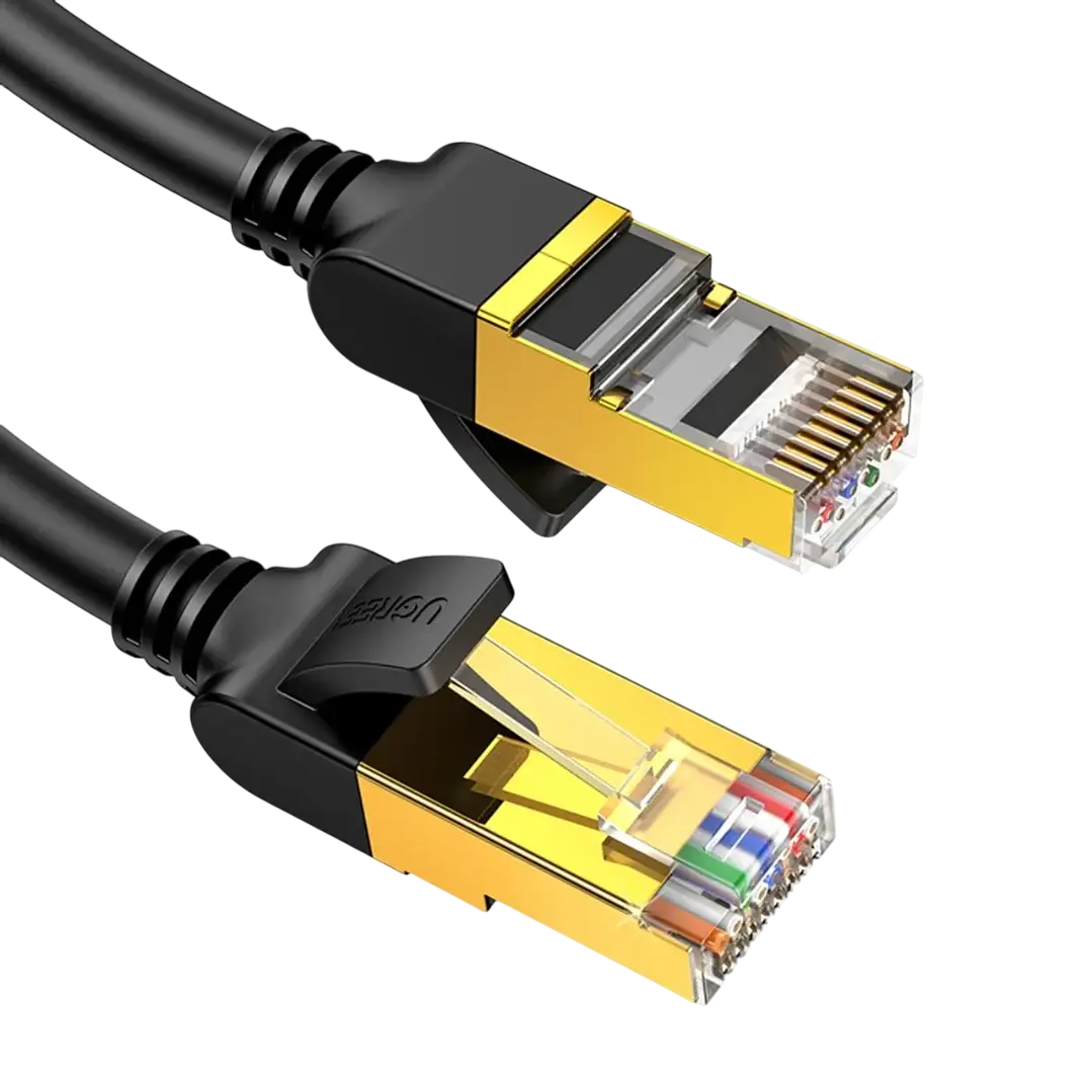 Cable De Red Gamer Ugreen 3M Cat7 F/Ftp (10Gbps) Negro Nw107