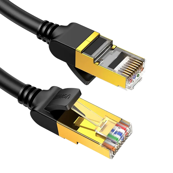 Cable De Red Gamer Ugreen 3M Cat7 F/Ftp (10Gbps) Negro Nw107