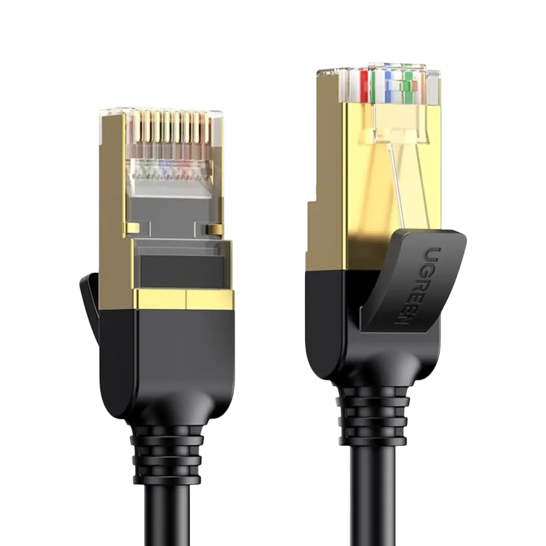 Cable De Red Gamer Ugreen 3M Cat7 F/Ftp (10Gbps) Negro Nw107