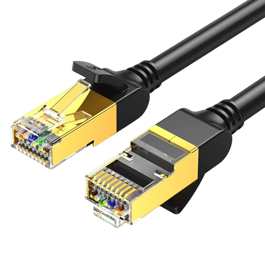 Cable De Red Gamer Ugreen 3M Cat7 F/Ftp (10Gbps) Negro Nw107