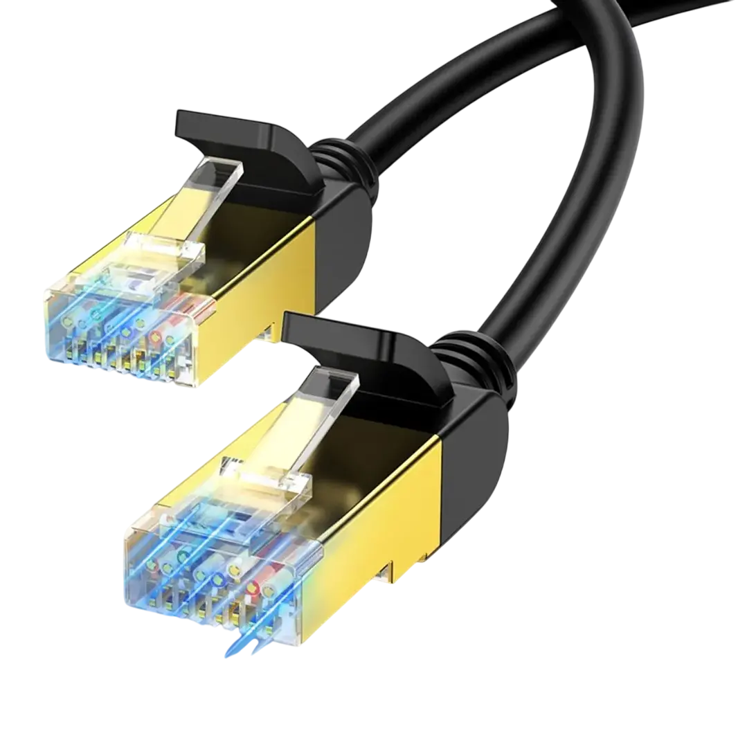 Cable De Red Gamer Ugreen 3M Cat7 F/Ftp (10Gbps) Negro Nw107