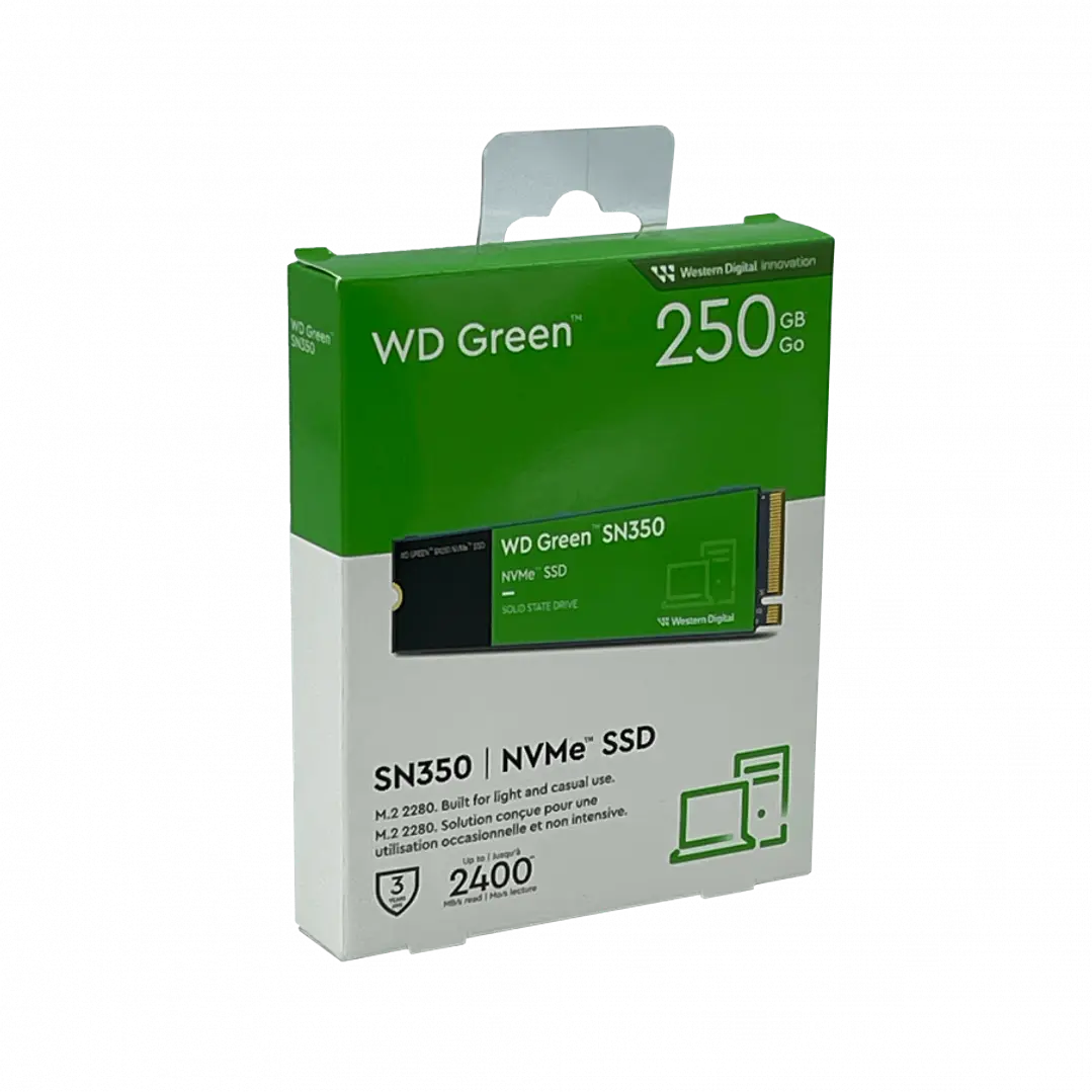 Disco Duro SSD WD Green SN350 250GB NVMe M.2 2400MB/s