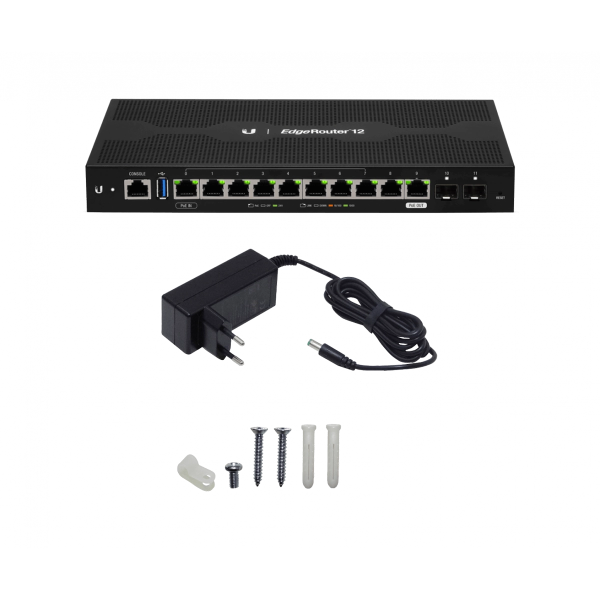Router Gigabit 10×RJ45 + 2×SFP Ubiquiti Edge (ER-12)