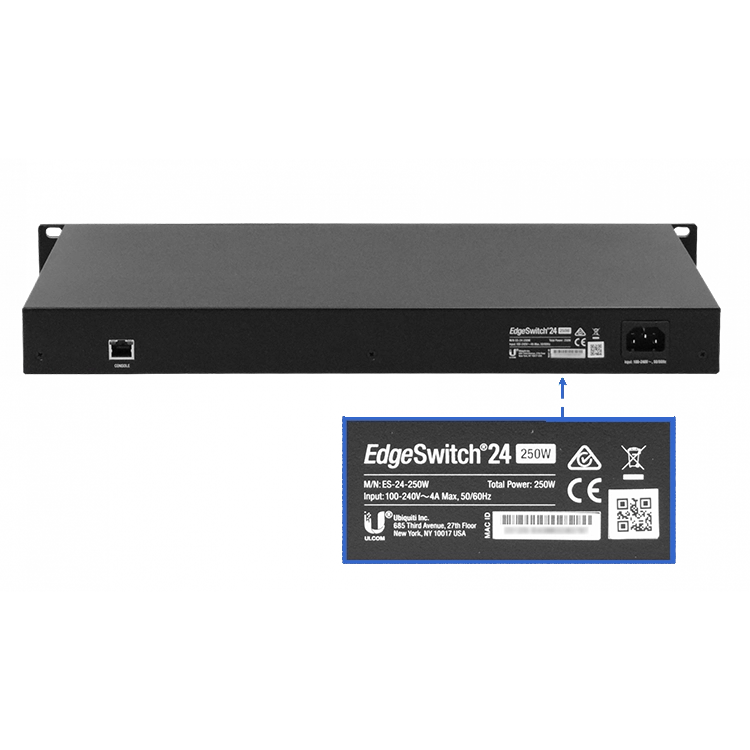 Edge Switch 24 PoE (250W) – ES-24-250W, 24 GbE + 2 SFP Admin-L3 DHCP