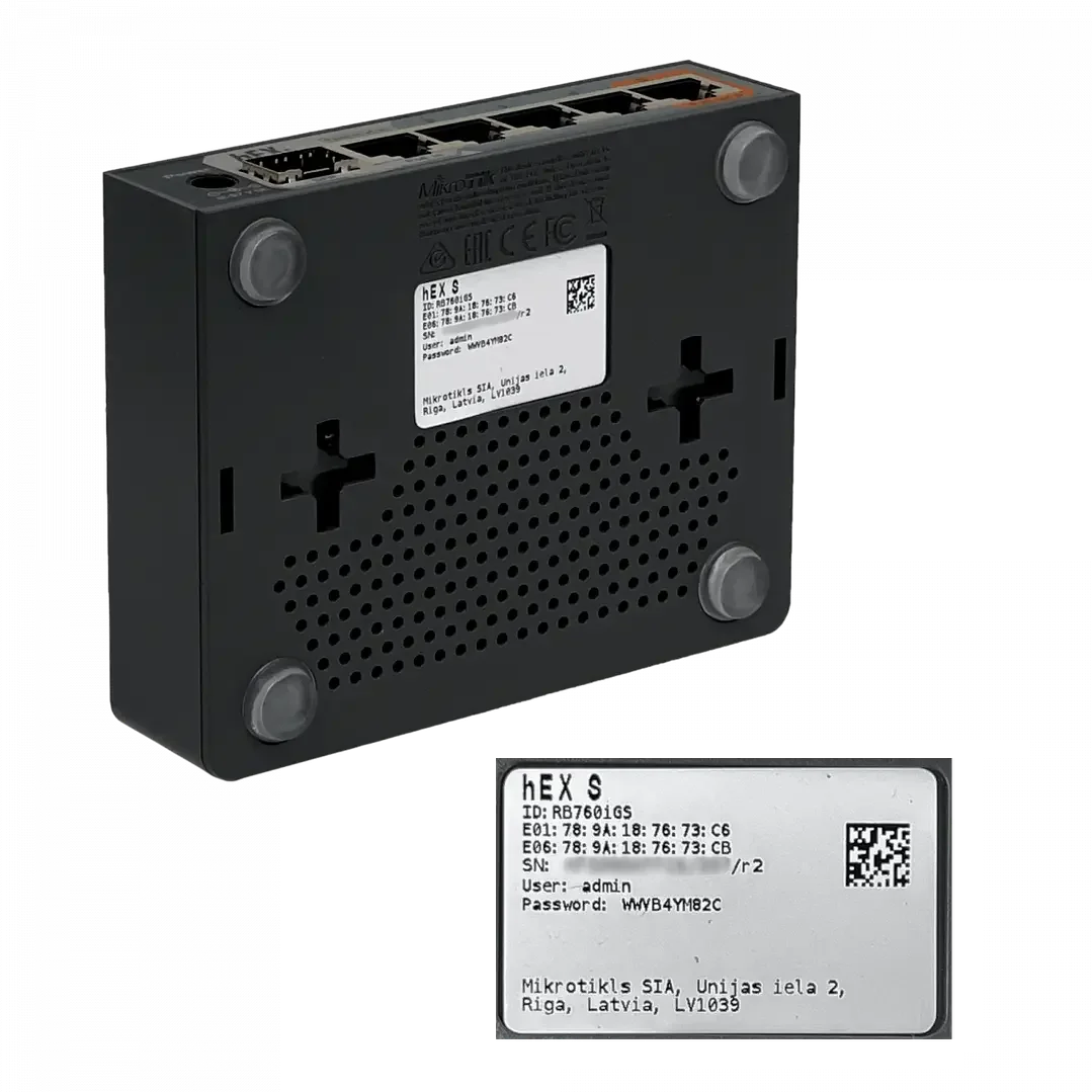 Router HEXS RB760iGS 1-SFP 5-1000(1-PoE) 2-880MHz Mikrotik