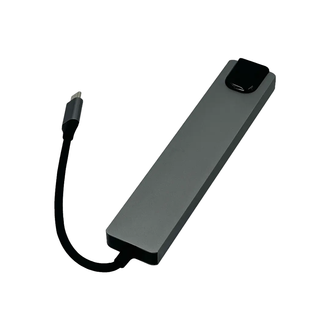 Hub USB-C HDMI 4K, RJ45, SD/mSD 100 Aluminio