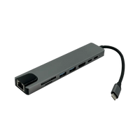 Hub USB-C HDMI 4K, RJ45, SD/mSD 100 Aluminio imagen 1