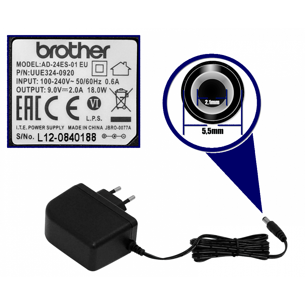 Fuente Poder Rotuladora Brother P-touch Pth110 9vdc