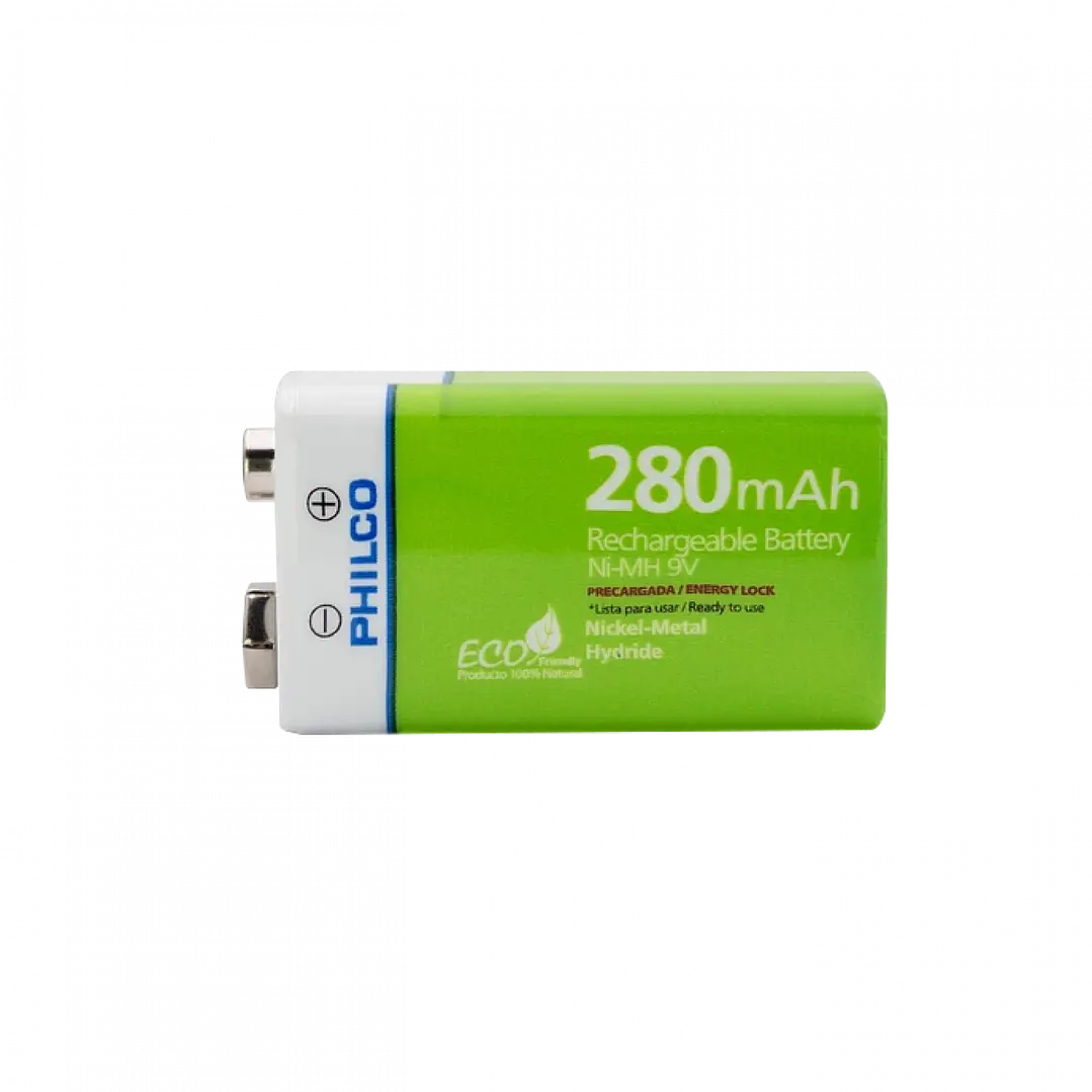 Pila/Batería Philco 9V 280mAh Recargable Ni-MH