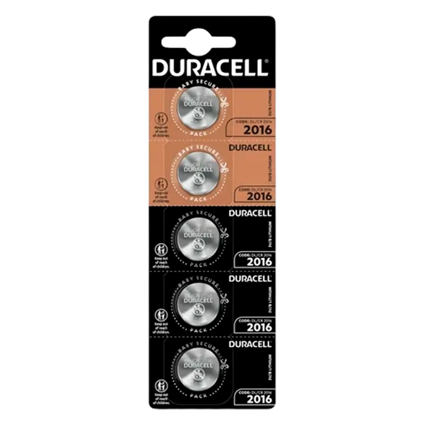 Pila Duracell 2016, (5 Pilas Cr2016 3v, Batería De Litio)