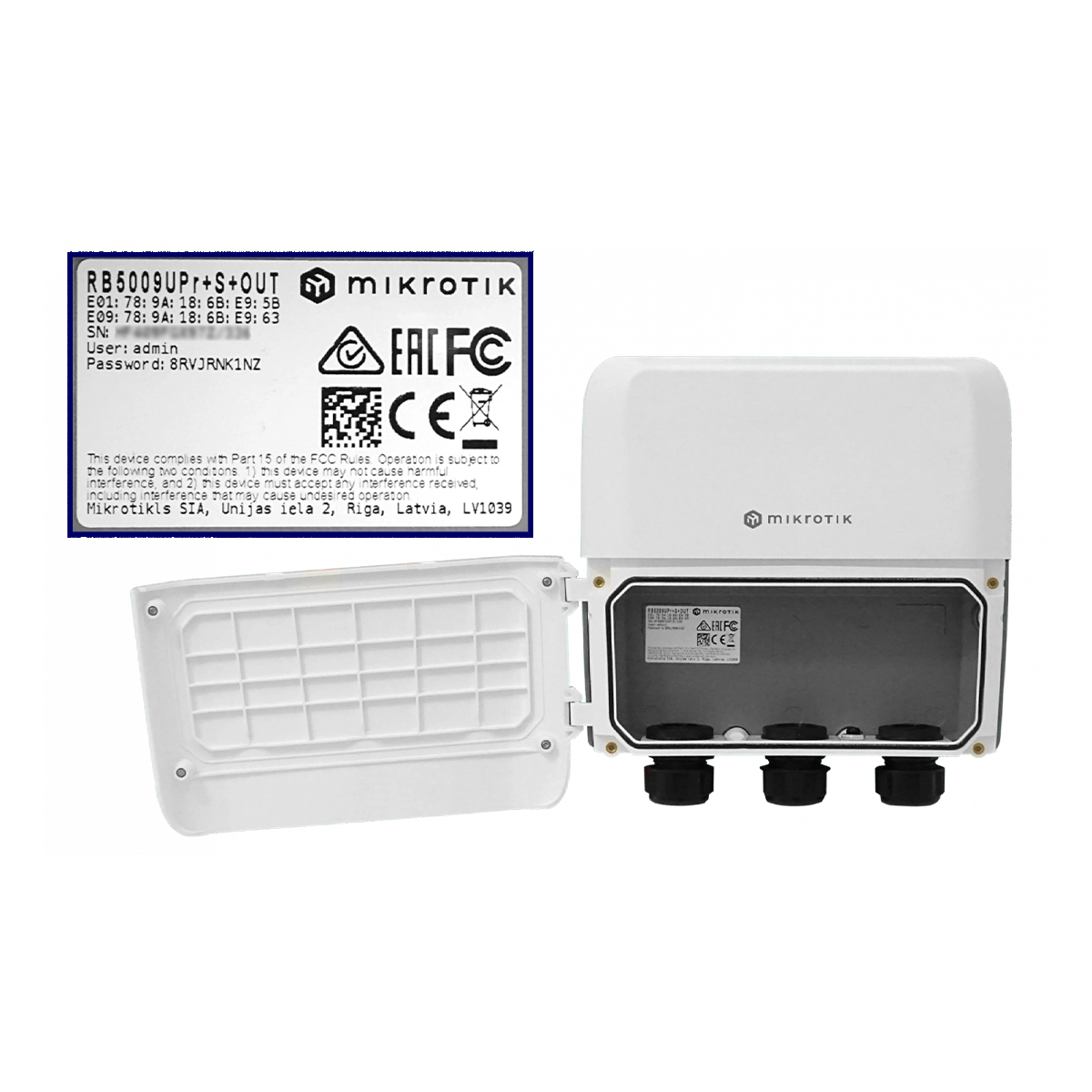 Router PoE exterior IP66 con 10G SFP+ y 2.5G MikroTik RB5009UPr+S+OUT