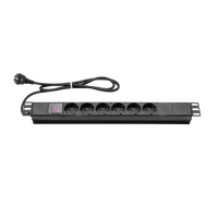 PDU 16A (6 tomas Schuko) para rack – Cable 1,8 m + Kit M6 (RG6SH) imagen 1