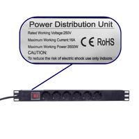 PDU 16A (6 tomas Schuko) para rack – Cable 1,8 m + Kit M6 (RG6SH) imagen 3