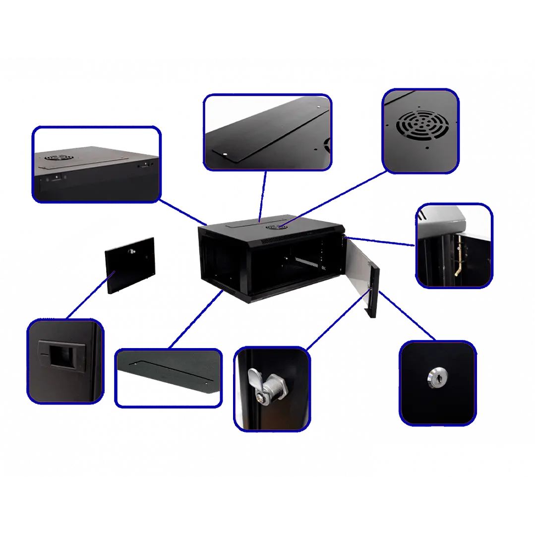 Rack 4U 45cm-Fondo Pared Linkmade Laterales-Remov