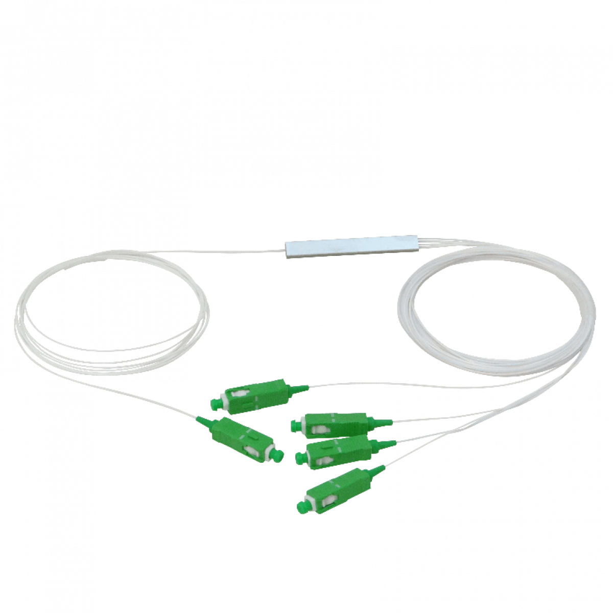 Splitter 1x4 SC/APC Divisor PLC p/EPON/GPON 200cm G657A1 0,9mm 1260-1650nm